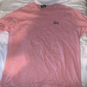 Stussy Pink and Brown T-shirt